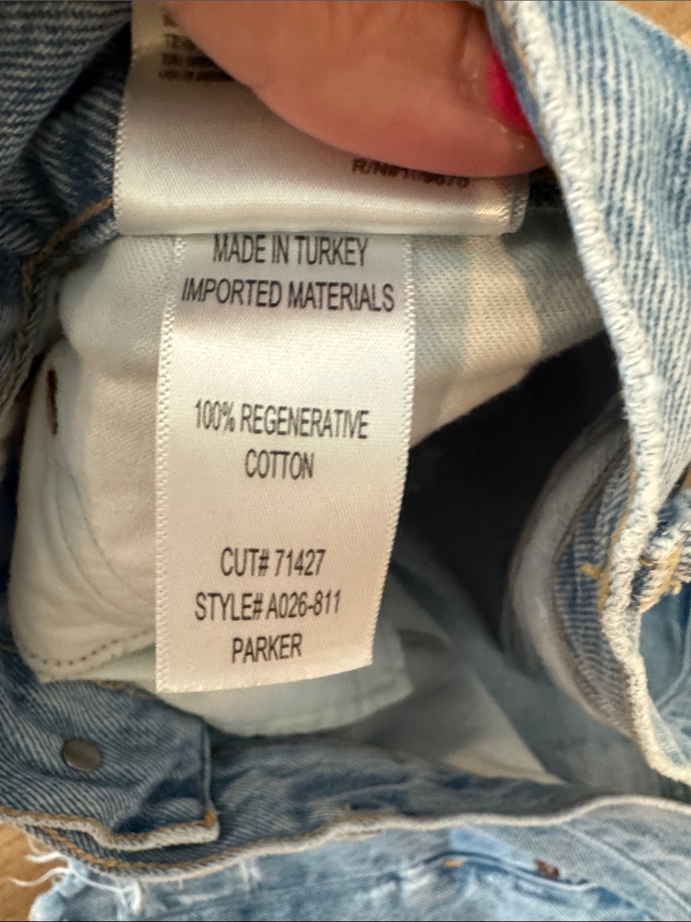 Agolde Light Wash Distressed Denim Cutoff Shorts - Picture 4 of 6